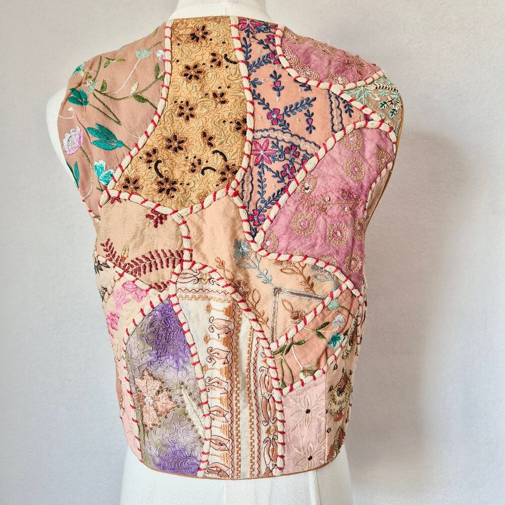 NWT Mes Demoiselles Paris 275 € New Manipura Embroidered Beaded Cropped Vest - Picture 8 of 16